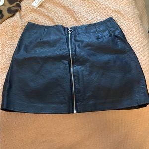 Leather mini skirt